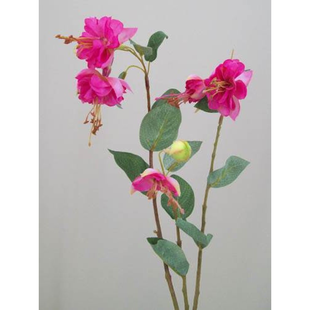 Silk Double Fuchsia Stem Pink 50cm Artificial Flowers